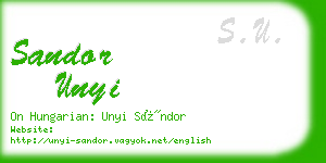 sandor unyi business card